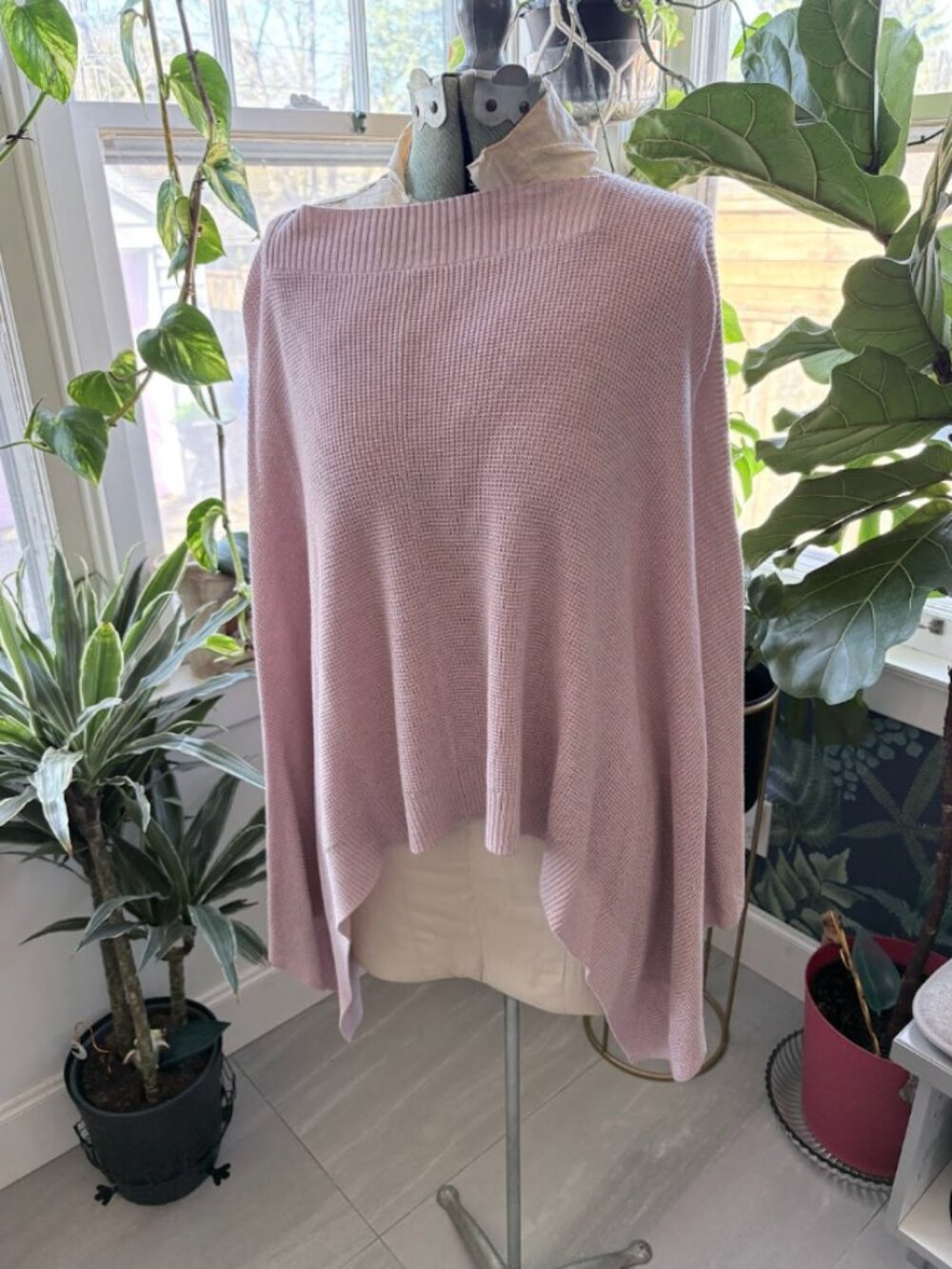Lululemon Forward Flow Cashmere Blend Poncho Sweater OS Pink